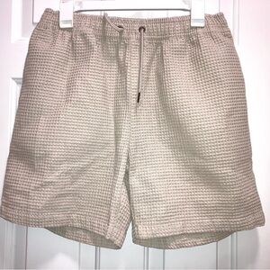 Negative Space men's beige waffle weave drawstring shorts Size Large